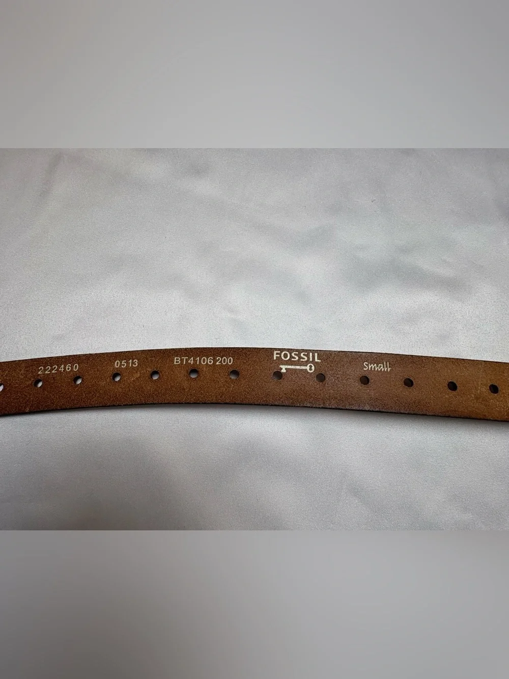 Fossil Brown Tooled Floral Leather Belt - Size Small - EUC